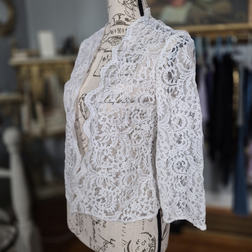 Calvin Klein White Lace Blazer XS